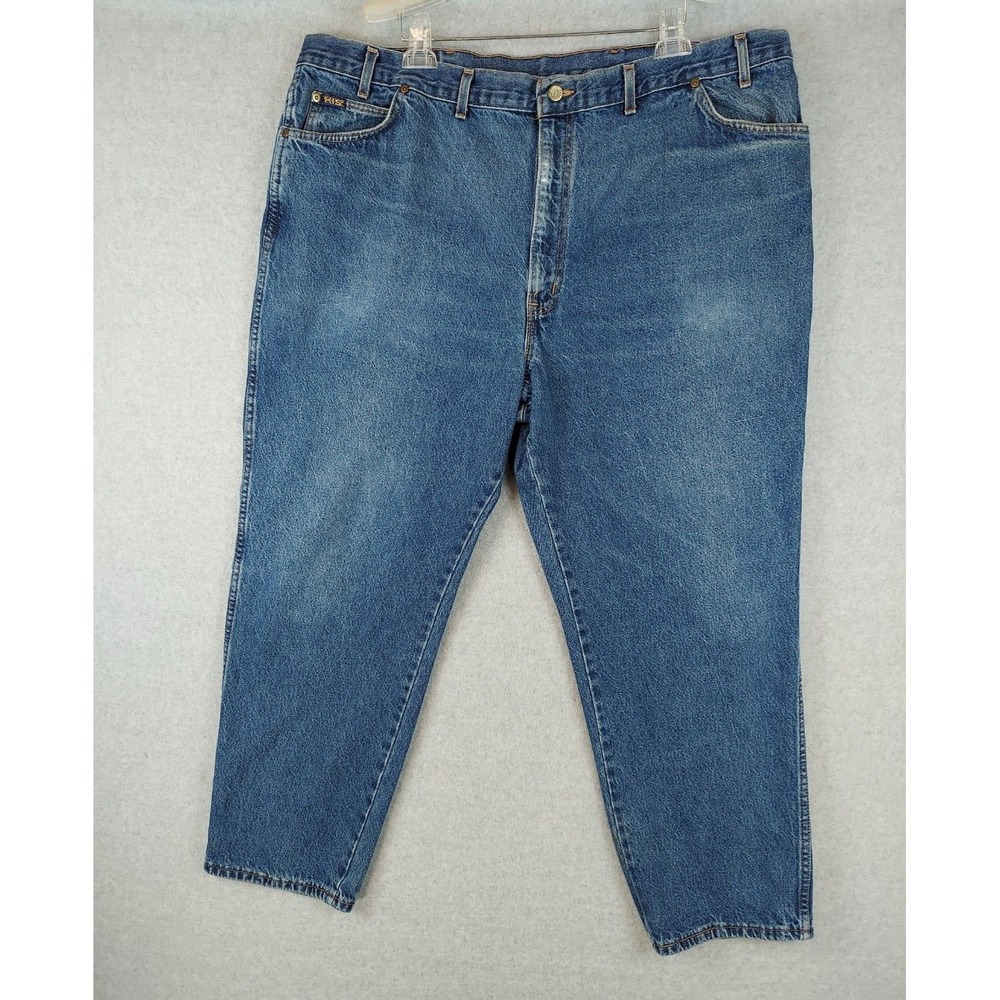 Vintage‎ Work Jeans 48x30 (45x29) Made in USA Black Pants HIS Hardware Tapered